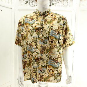 Vintage Riggers Mens Hawaiian Shirt Surf Up Aloha Hula Girls Size XL